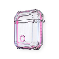 Чехол для AirPods 1/2 Shockproof Transparent Pink